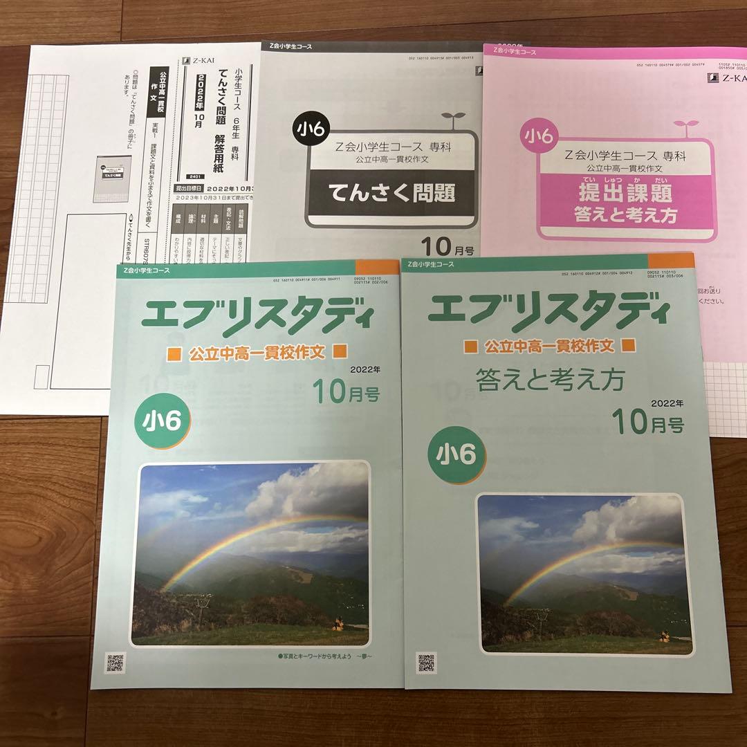 Z会 エブリスタディ 公立中高一貫校 作文 小6 2022年　4〜12月