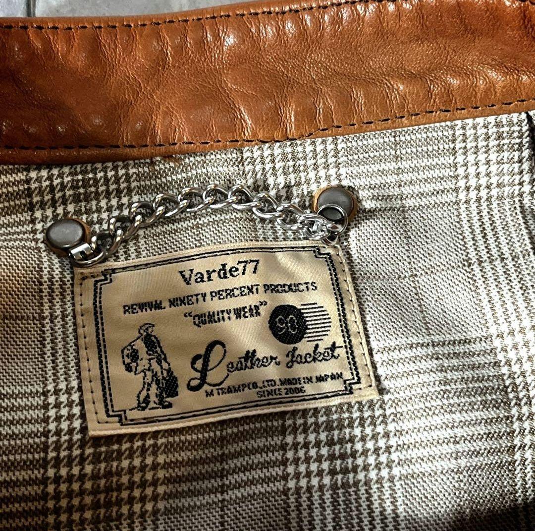 varde77 leather jacket 牛革　シングルライダース　ブラウン