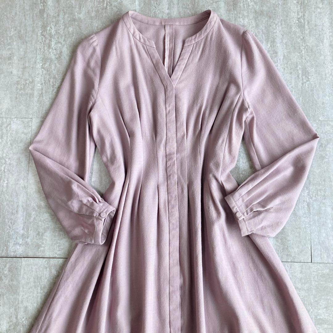 定価4万⭐️美品　ANAYI ロングワンピース　くすみピンク　フレア　M ウール