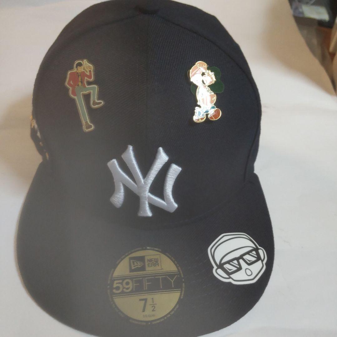 崎山翼、ヤンキース、New Era 59FIFTY キャップ 7 1/2 黒