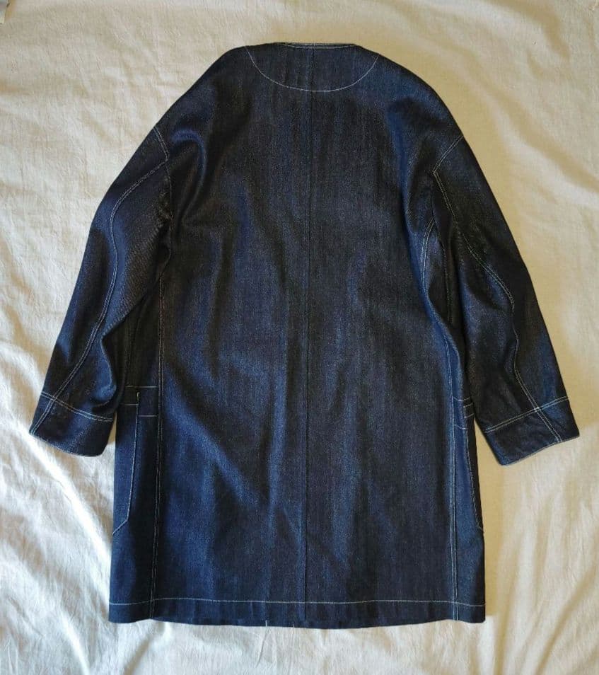 Handwerker ハンドベーカー ノーカラーデニムコート