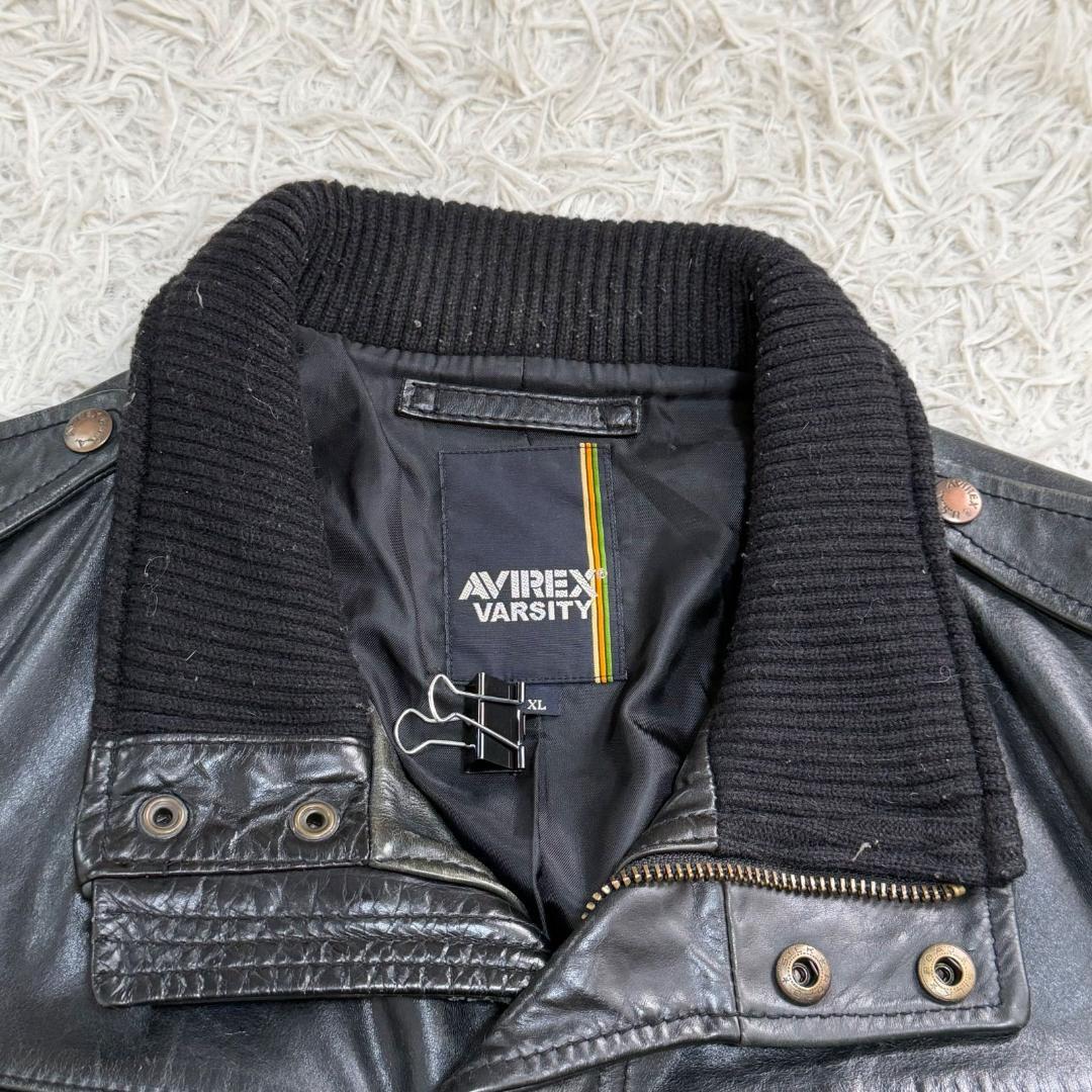 16961✨アヴィレックス XL ホースハイド ミリタリー レザージャケット
