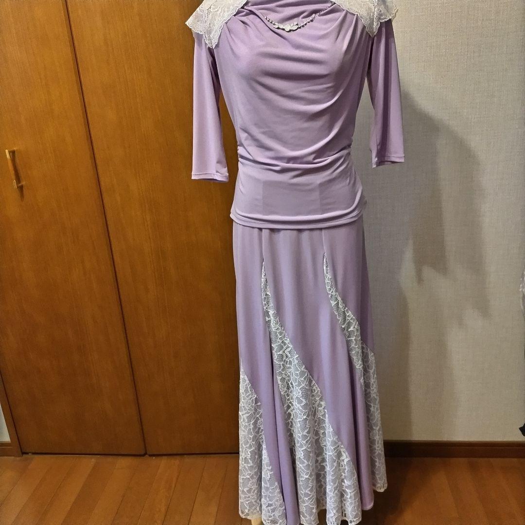 チャコット　社交ダンス　 薄紫色セットアップ　美品☆