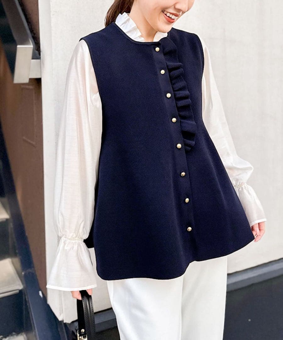 美品 2WAY仕様 フリル付き ペプラムベスト NOLLEY’S