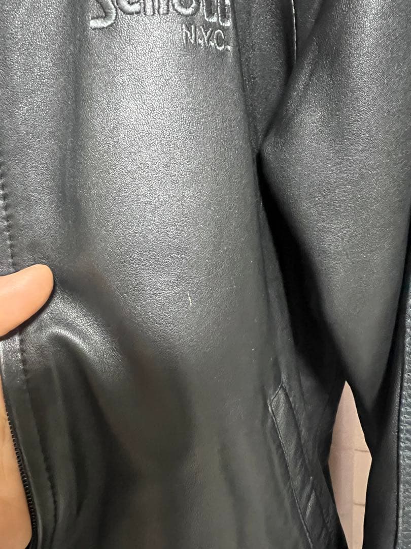 Schott ブラック レザージャケット S 春先に丁度いいラムレザーです！