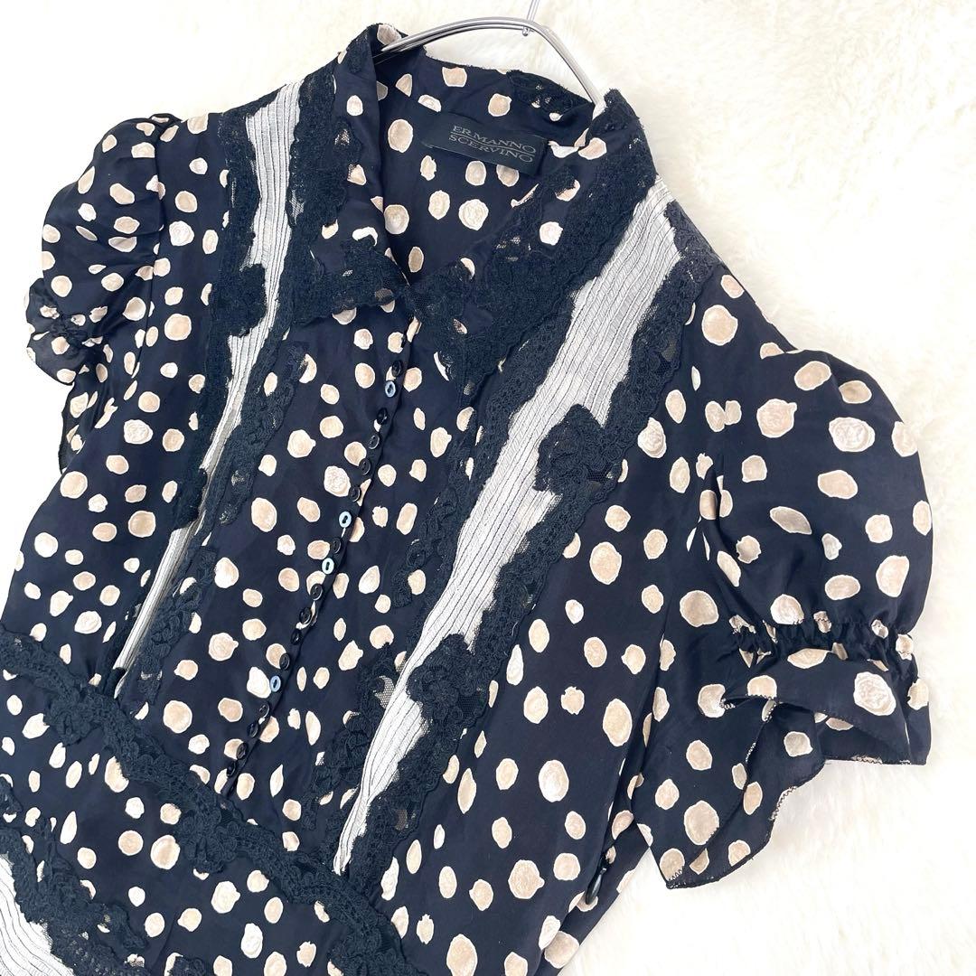 ERMANNO SCERVINO シルクドット ワンピ レース イタリア製 40