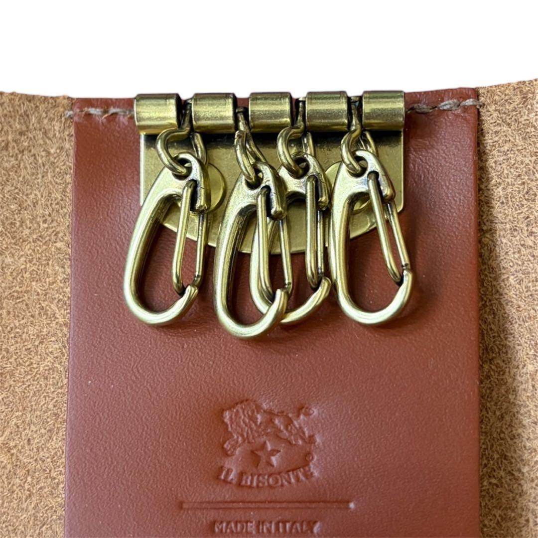 【新品】IL BISONTE イルビゾンテ キーケース ブラウン ゴールド 本革