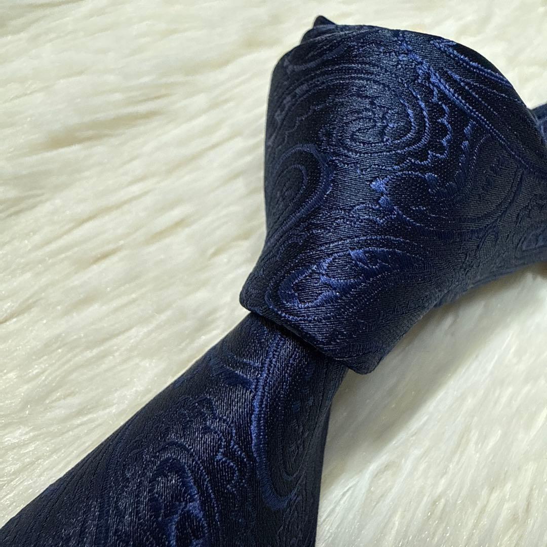 【美品】Lanvin ネクタイ　高級シルク　ランバン　ペイズリー
