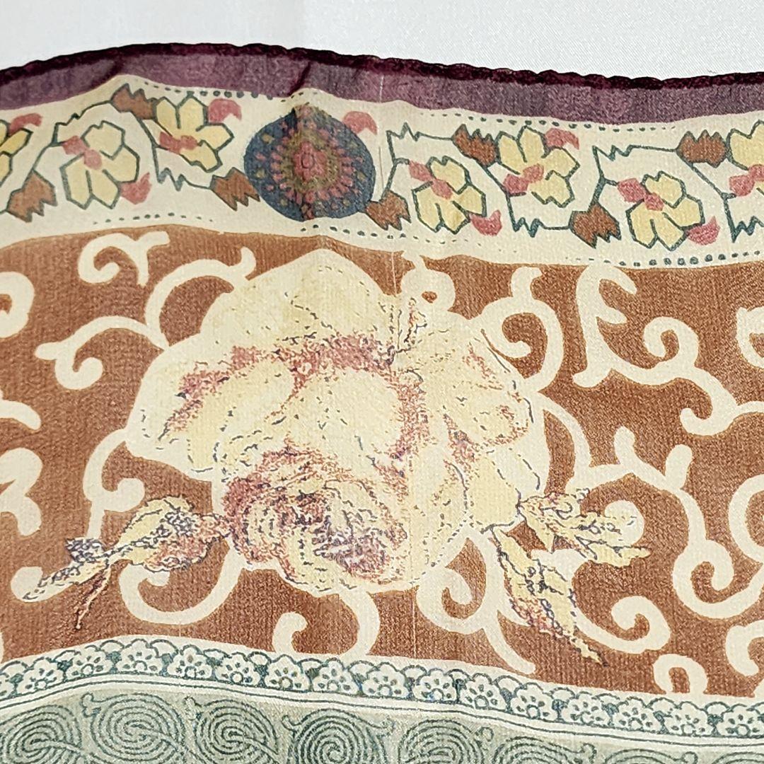 ETRO エトロ スカーフ 大判 シフォン ペイズリー柄 シルク パープル