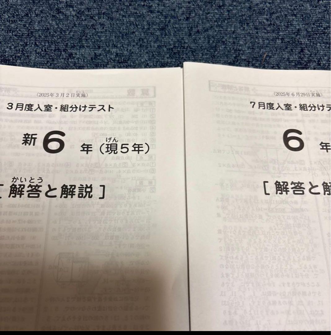 2026年度受験組最新サピックス入室組分けマンスリー6年フルセット一年分　原本