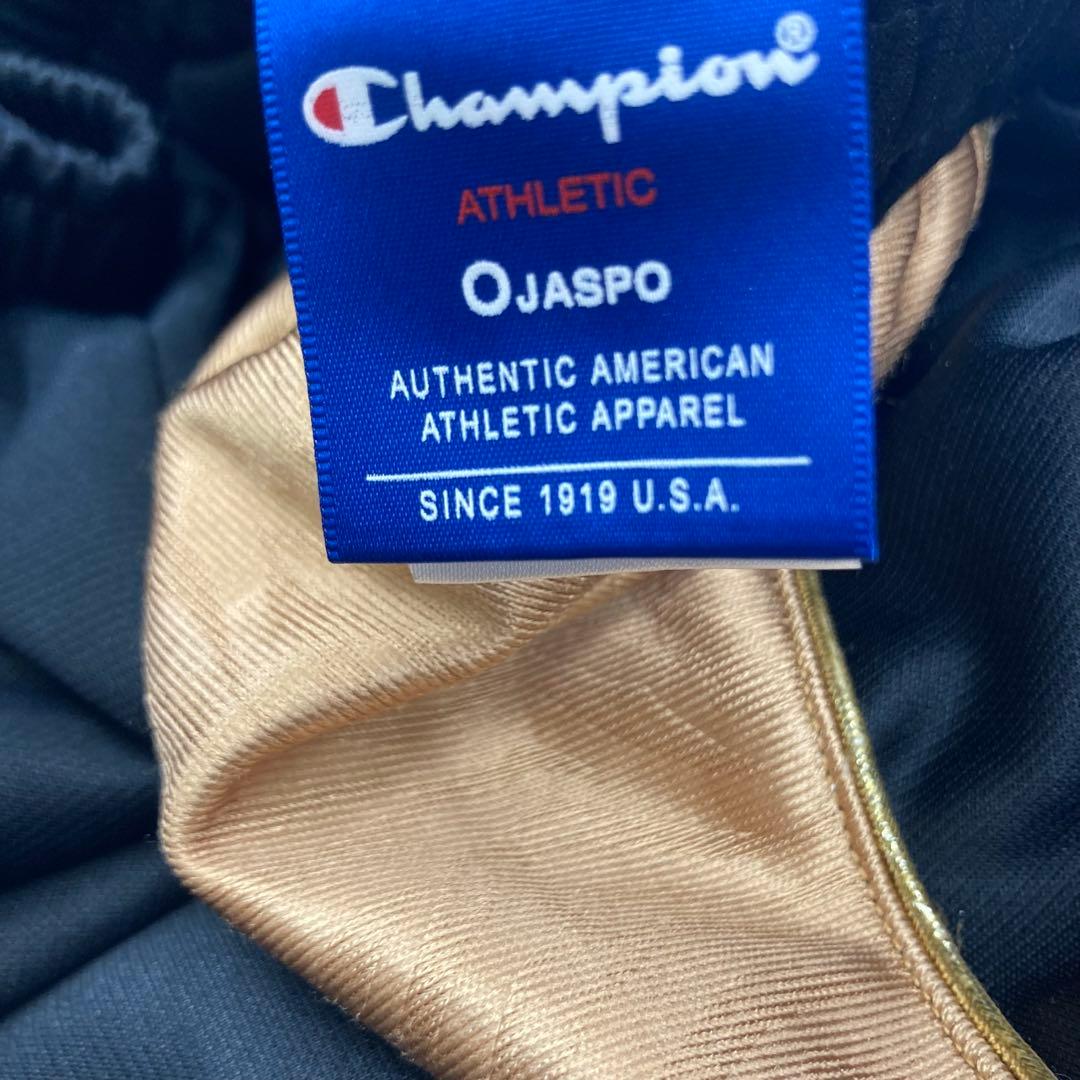 Champion チャンピオン ジャージ 上下 セットアップ 黒金 刺繍ロゴ O