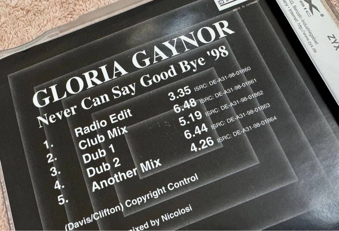 GLORIA GAYNOR『NEVER CAN SAY GOOD…98 』