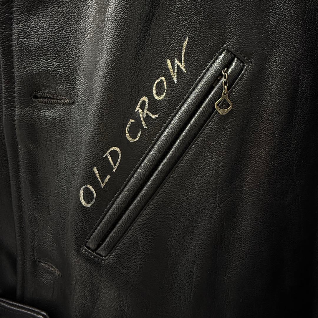 極美品 OLD CROW ゴートスキン レザー L 日本製 （k)