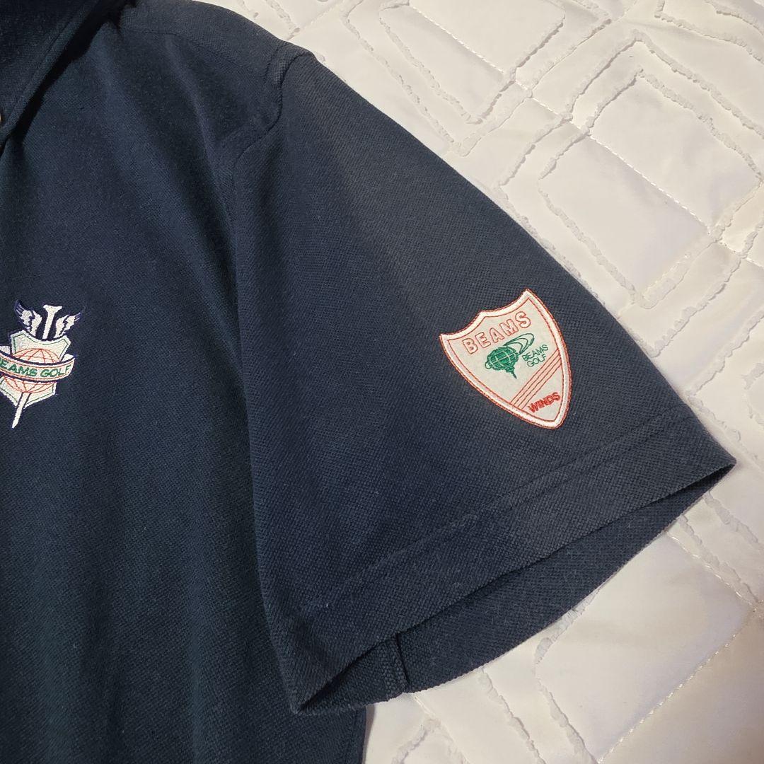 BEAMS GOLF ビームスゴルフ 大きいサイズL 半袖ポロシャツ ネイビー紺
