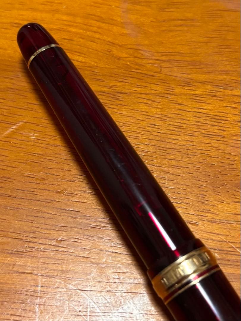 プラチナ万年筆 #3776 センチュリー ブルゴーニュ EF コンバータ付き