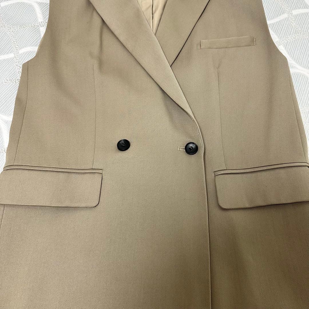 【美品】anuans ウールブレンドツイルオーバー ジレ