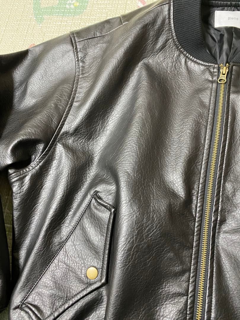 Bleme ボンバージャケット 黒 レザー