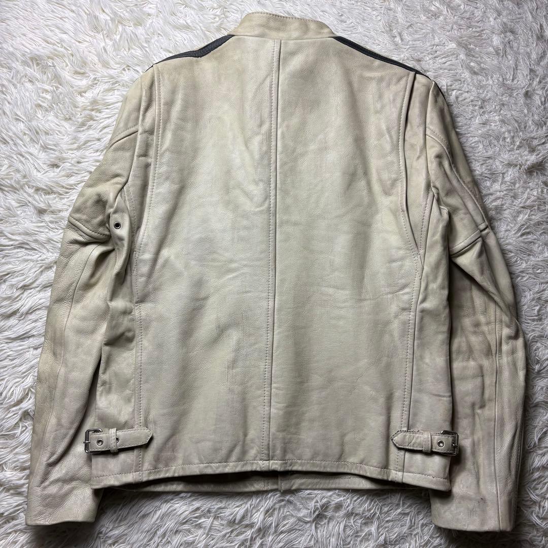 L 良品　クラシックレーサー　Schott　シングルライダース　牛革　ホワイト