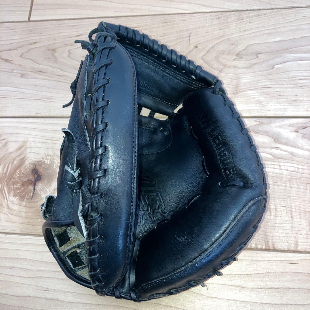 【極美品】ミズノ ビューリーグ 軟式 キャッチャーミット Mマーク 赤ビュー 黒