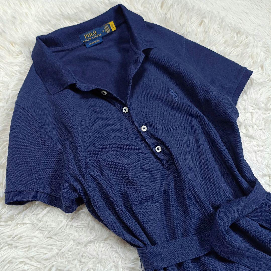 近年 極美品✨ポロラルフローレン　ベルテッド ポロシャツワンピース　ロング　M