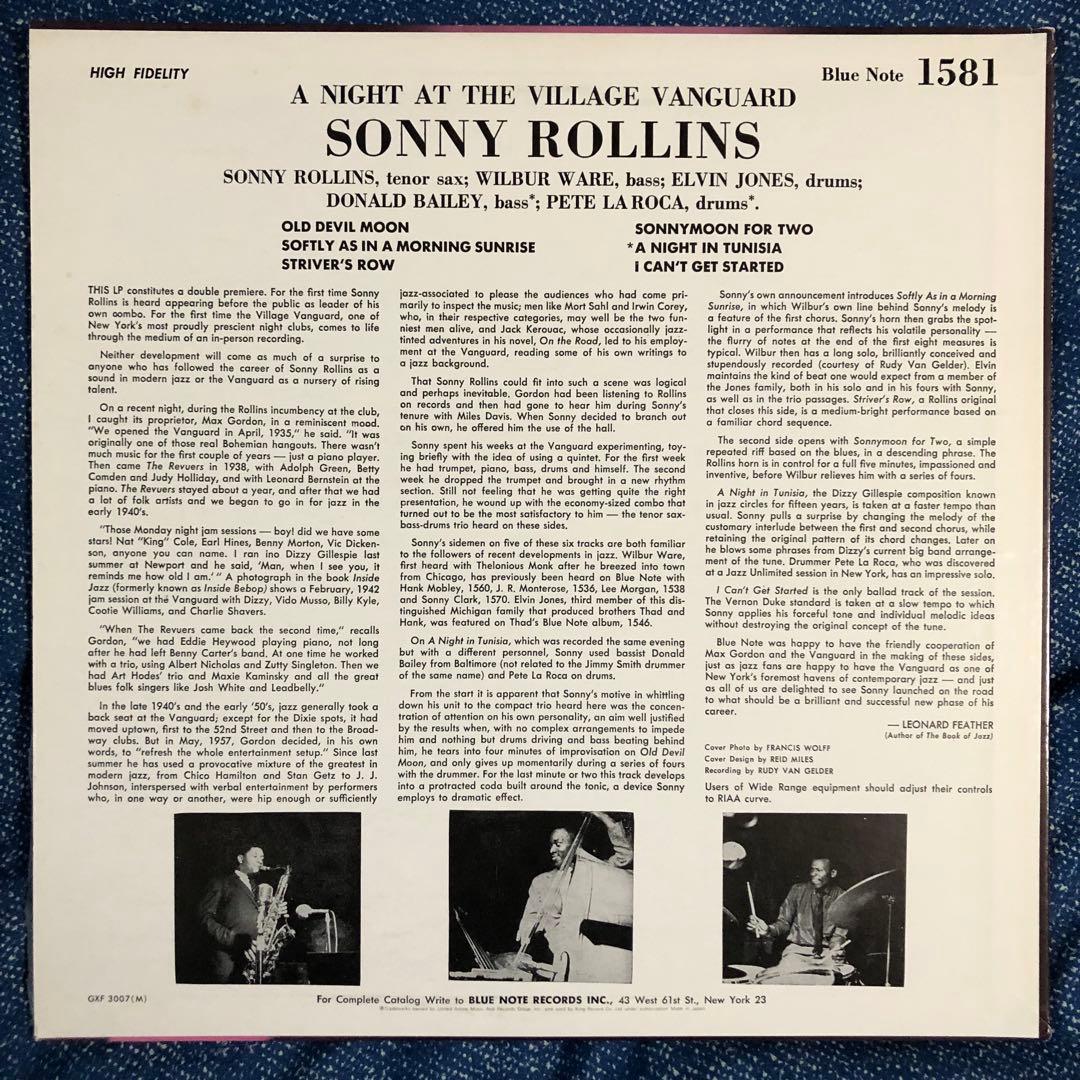 ［名盤］BLUE NOTE ソニー・ロリンズ ヴィレッジ・ヴァンガードの夜 LP