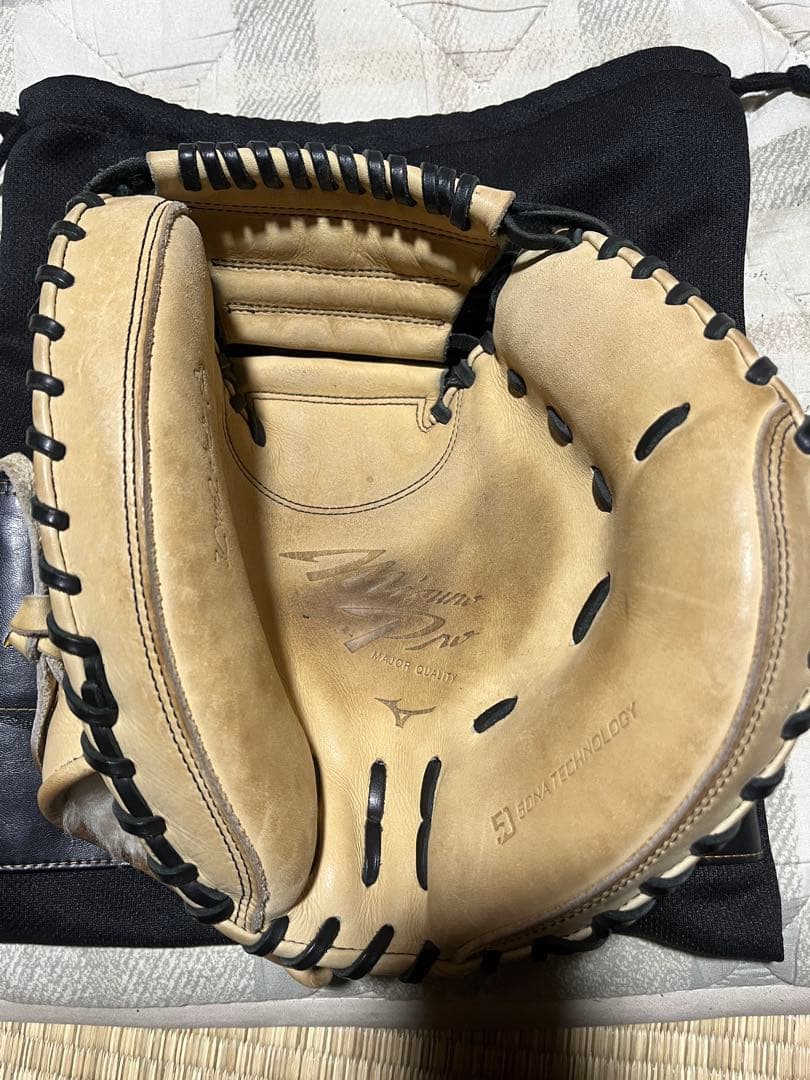 Mizuno Pro 軟式　キャッチャーミット ブロンド　収納袋付き　ミズノプロ