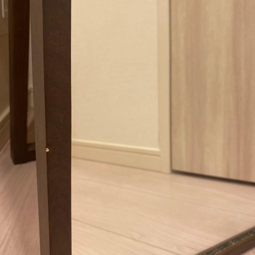 無印良品 ウォールナット材ミラー ダークブラウン スタンドミラー