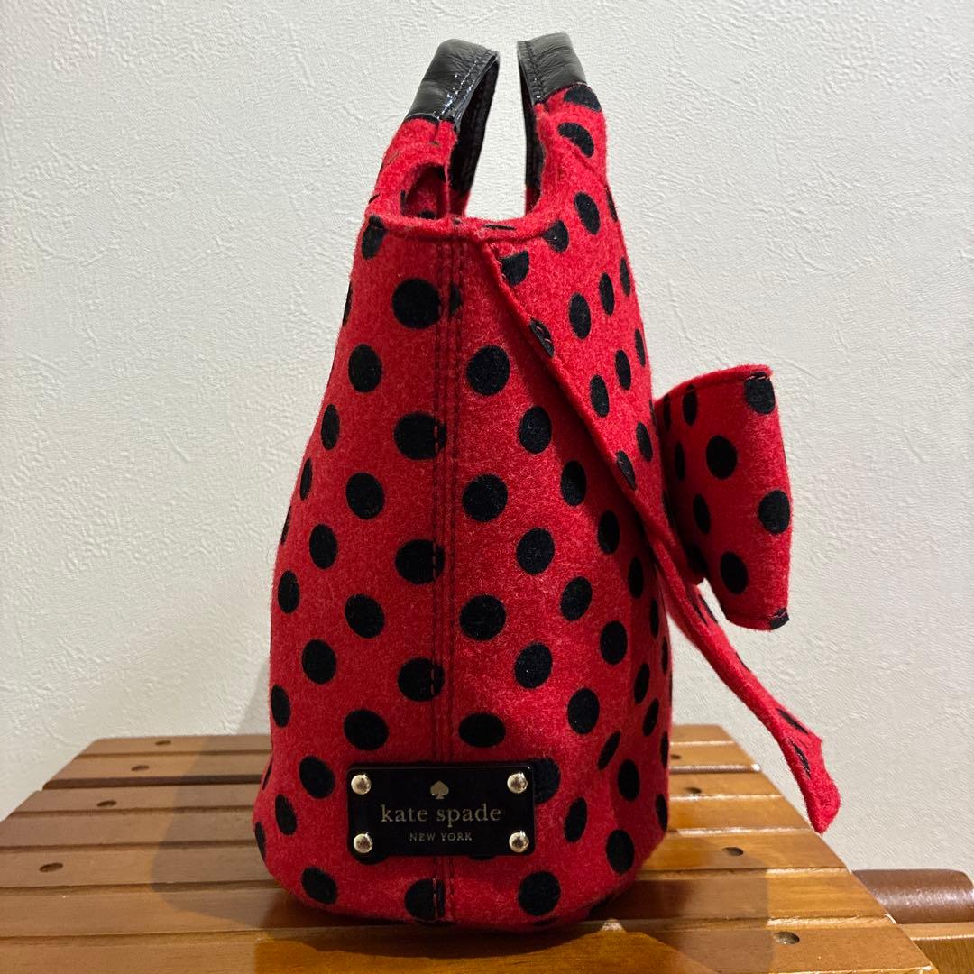 【美品】kate spade トートバッグ　ハンドバッグ　水玉模様　ドット柄
