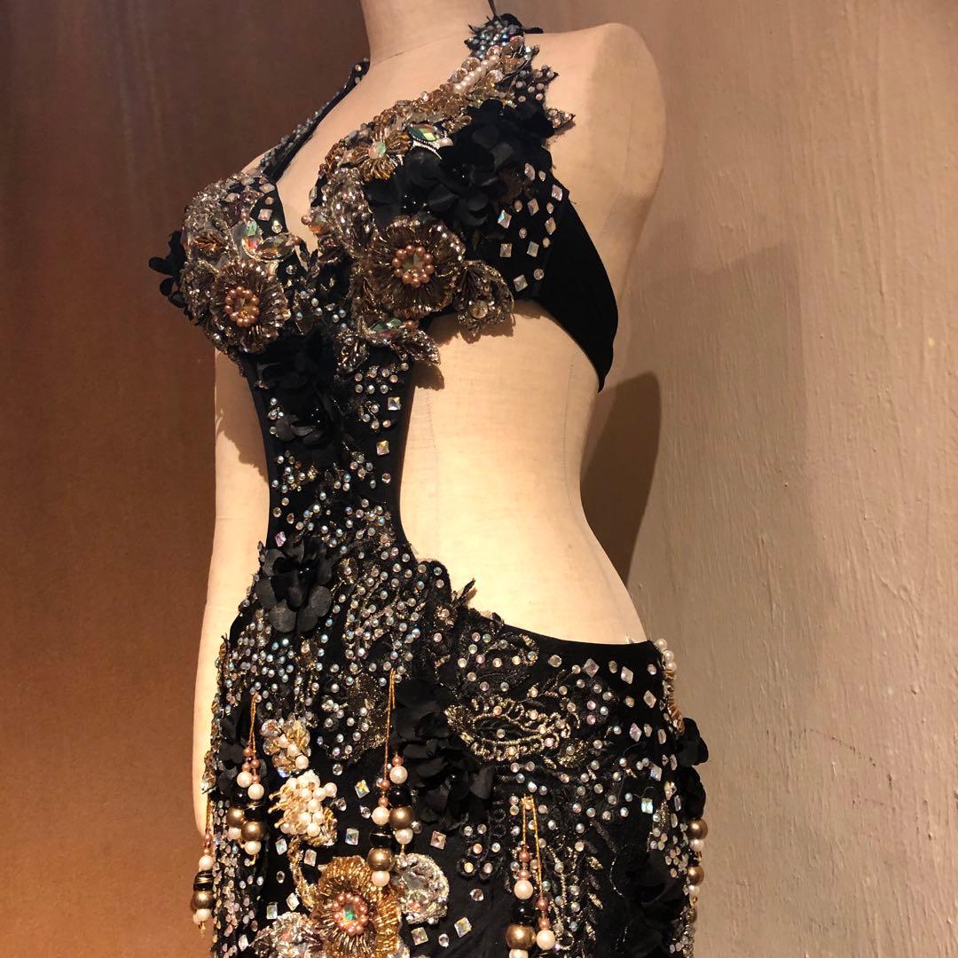 ベリーダンスドレス黒Hanan