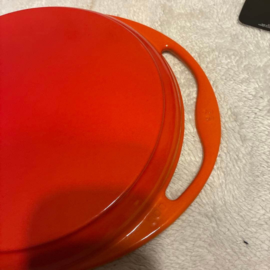 LE CREUSET オレンジ ラウンドグリルパン　ホーロー鍋　26cm 箱