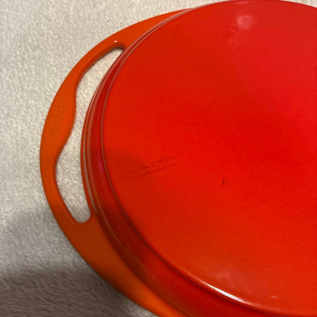 LE CREUSET オレンジ ラウンドグリルパン　ホーロー鍋　26cm 箱
