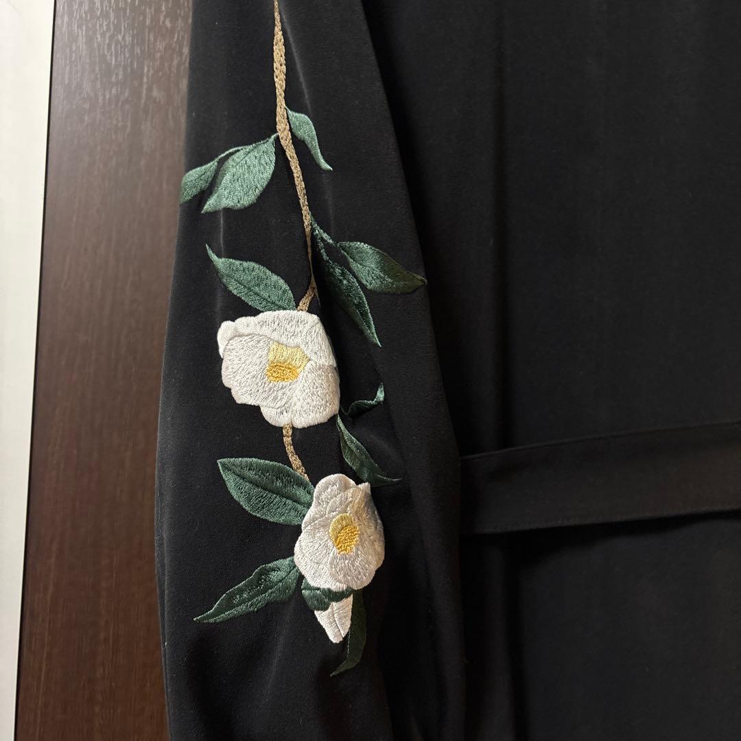 iCONOLOGY 花を着るワンピース#03【白椿】-black-