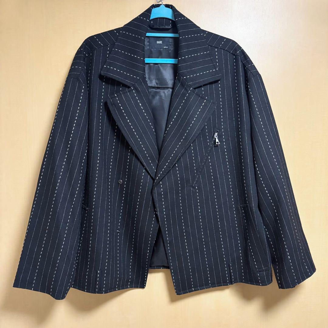 【美品】ドビーストライプライダースジャケット トラウザー セット M HARE