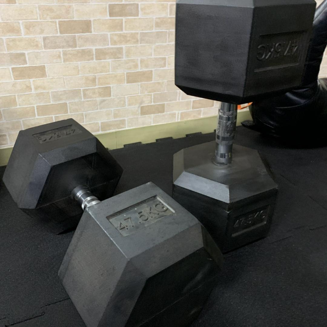 ラバー ヘックス ダンベル 47.5kg × 2個 セット