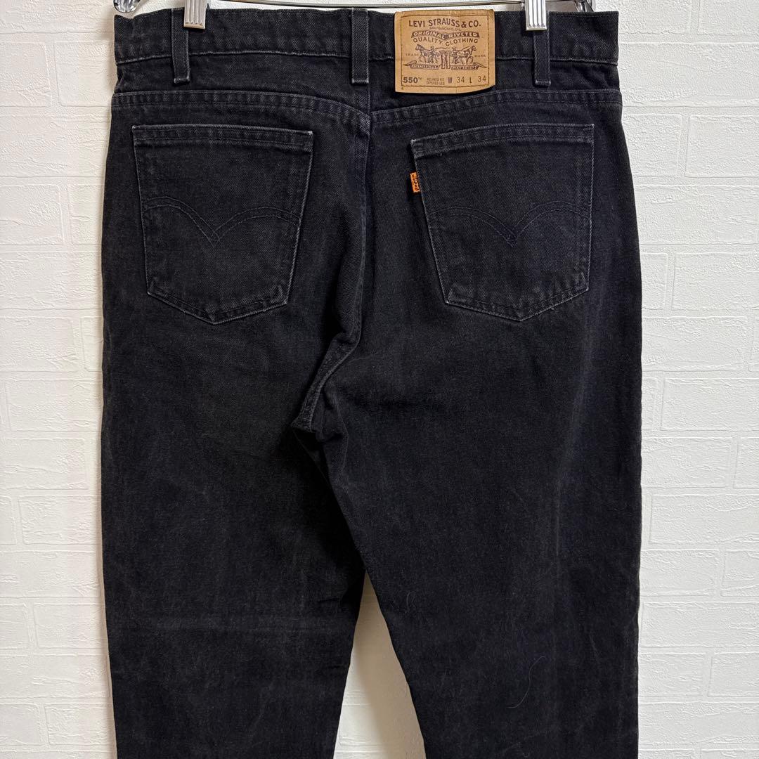 90s USA製　Levi's 550 ブラックデニム W34 オレンジタブ