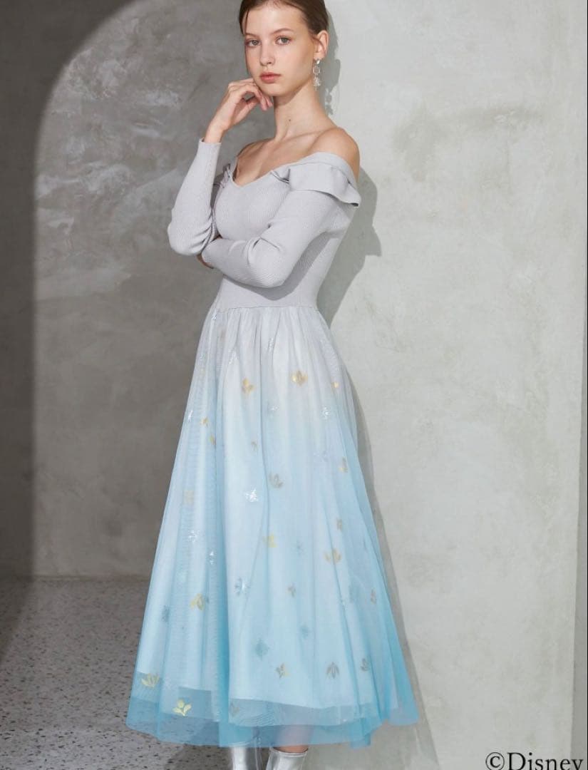 【新品】　アナと雪の女王　チュールドッキングワンピース　アナ雪　エルサ　ドレス
