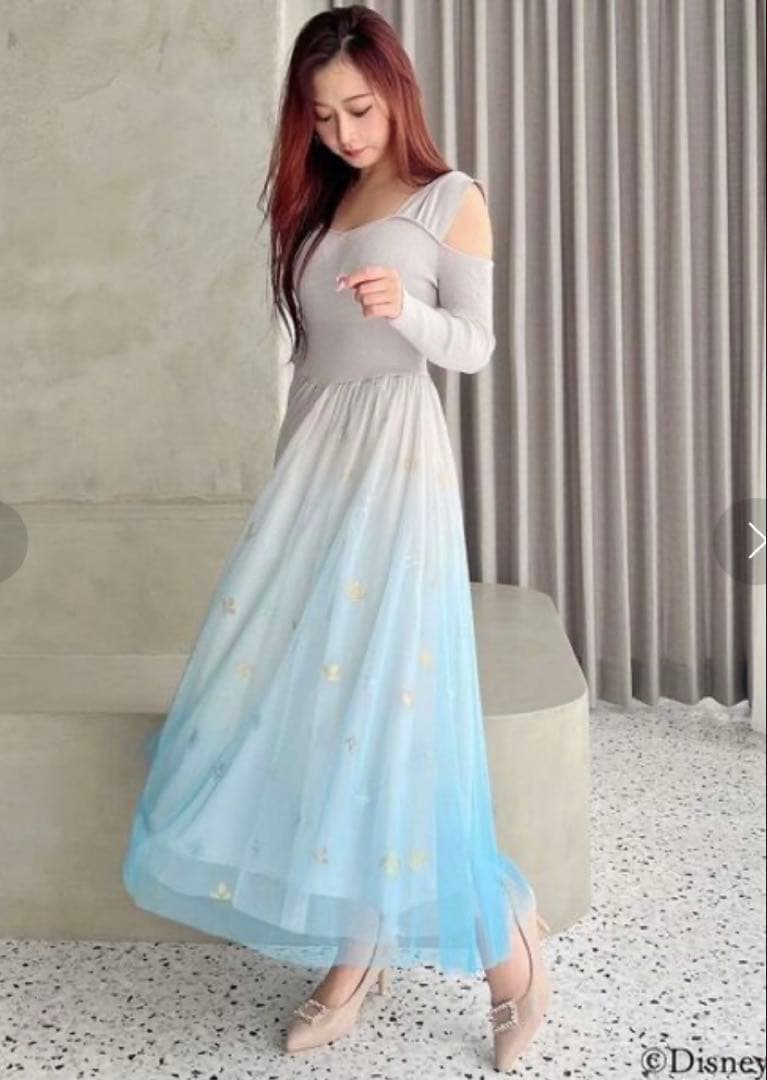 【新品】　アナと雪の女王　チュールドッキングワンピース　アナ雪　エルサ　ドレス