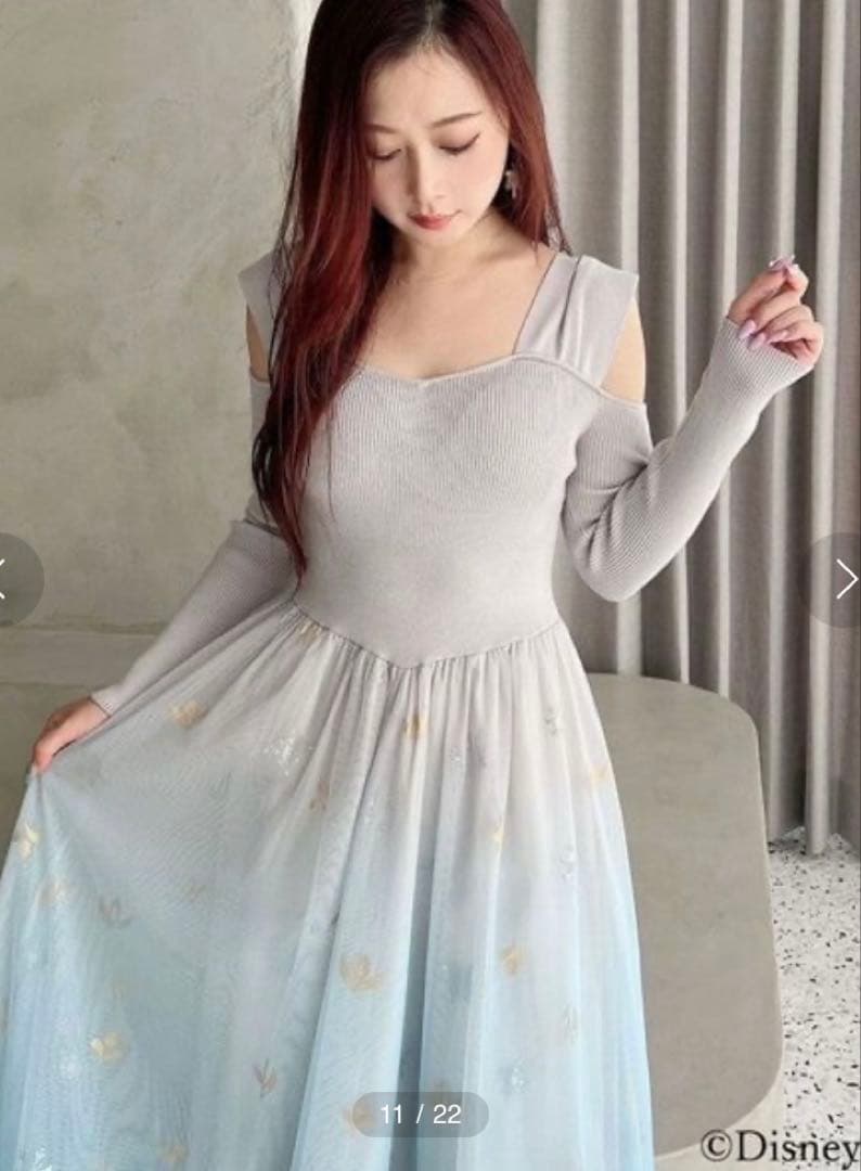 【新品】　アナと雪の女王　チュールドッキングワンピース　アナ雪　エルサ　ドレス