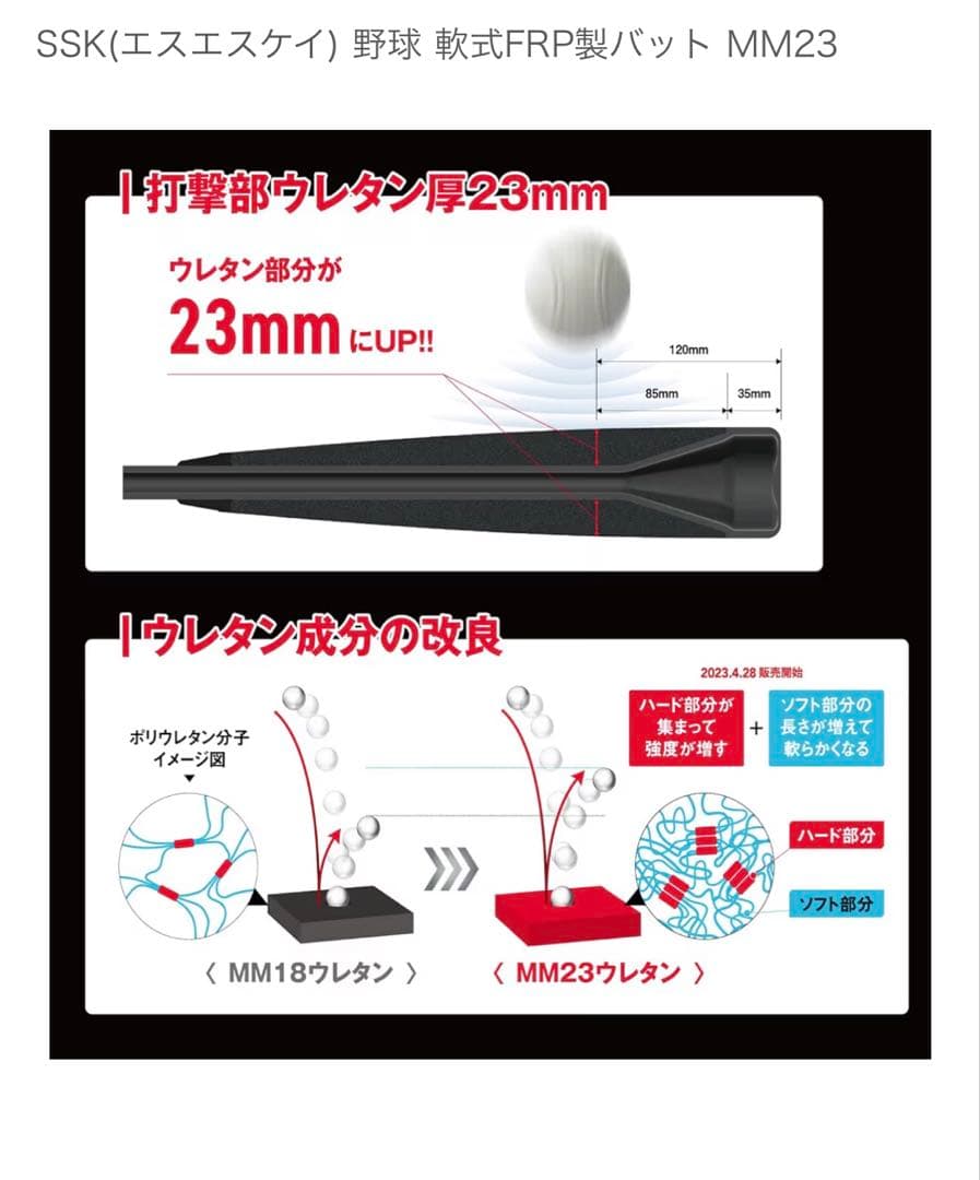 【新品　値下げ中】SSK 軟式バット MM23