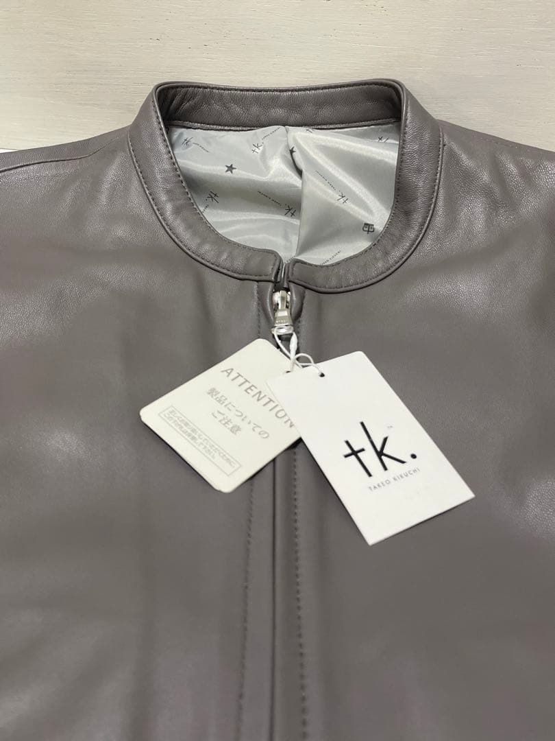 新品タグ付き　takeo kikuchi ラムレザー　シングルライダース