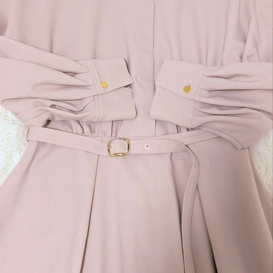 希少デザイン✨アナイ　ストレッチツイルスキッパーワンピース　ライトピンク