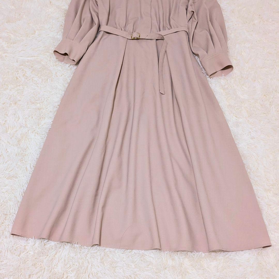 希少デザイン✨アナイ　ストレッチツイルスキッパーワンピース　ライトピンク