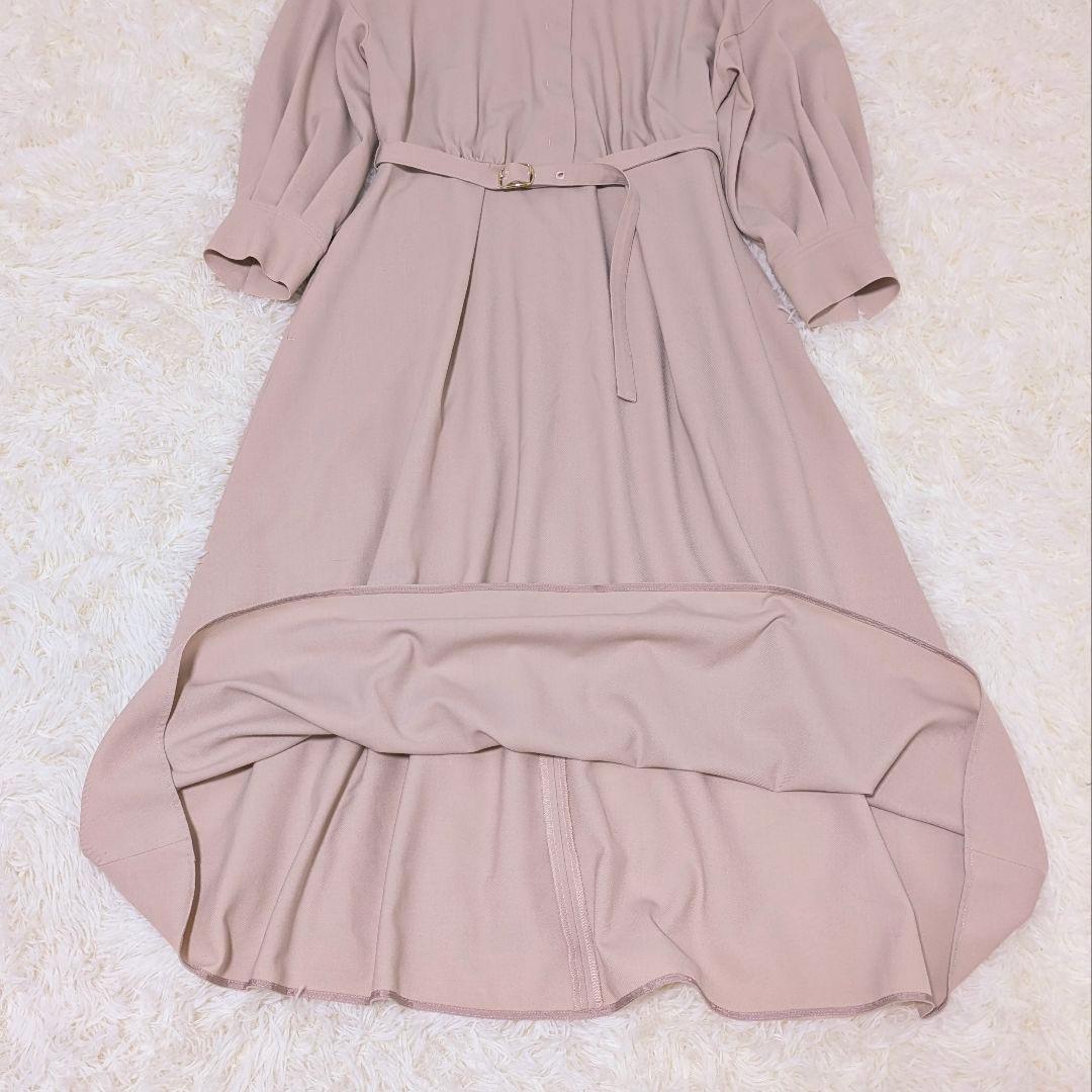 希少デザイン✨アナイ　ストレッチツイルスキッパーワンピース　ライトピンク