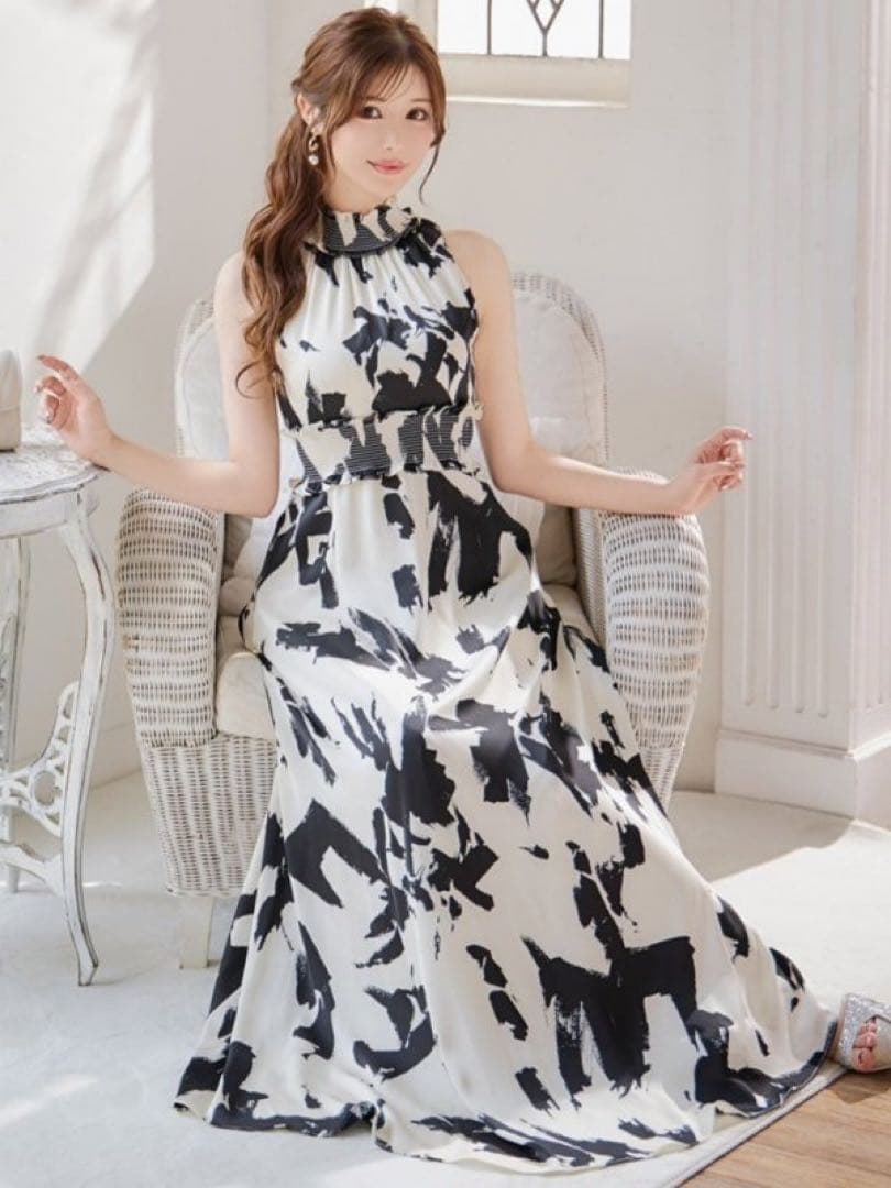 Gina Couture フレアドレス白黒