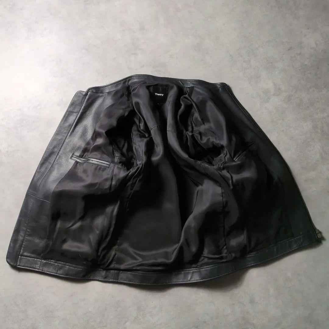 美品 Theory ラムレザー 羊革 シングルライダース レザージャケット
