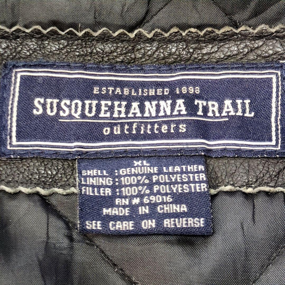 2-51 90s古着SUSQUEHANNA TRAILレザージャケット黒