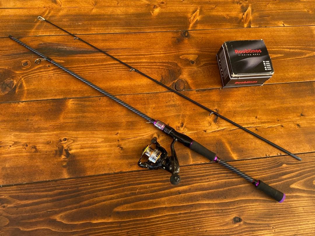 釣り竿セット　2ピースロッド　バスロッド　6ft スピニングロッド　カーボン製