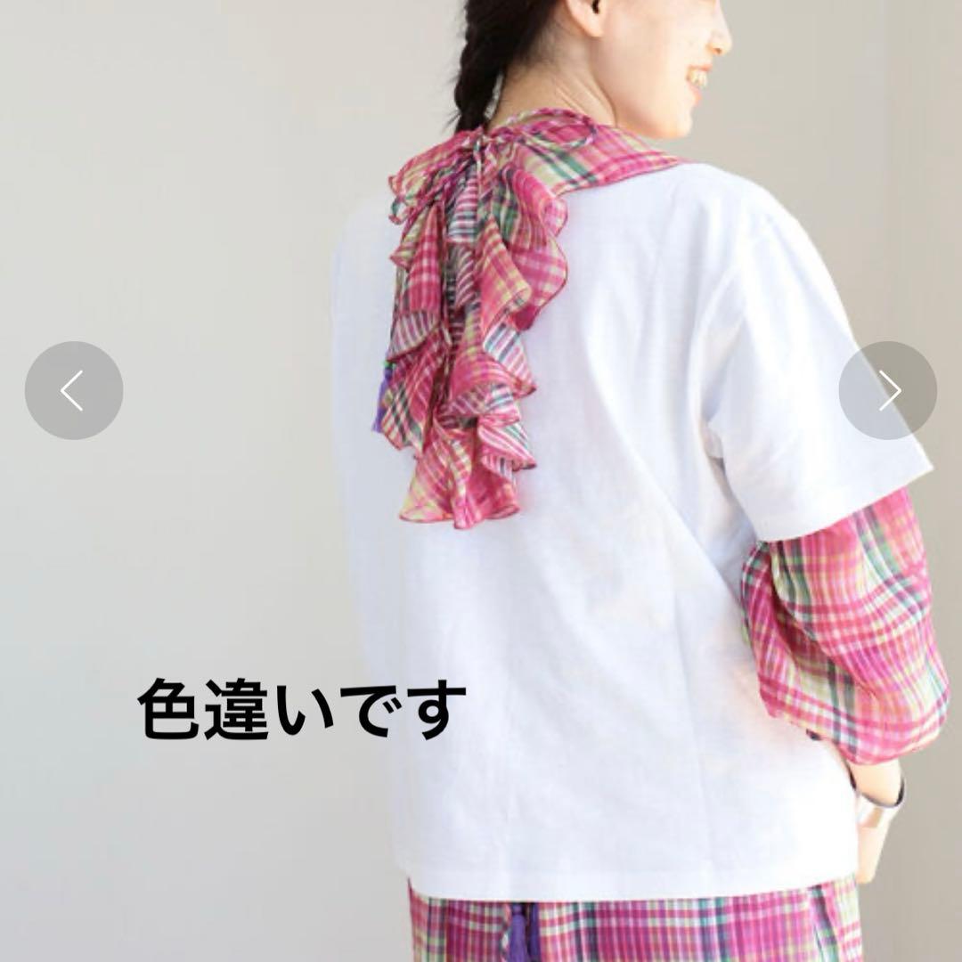 ビームスボーイ ボーイチェックプリント シフォンワンピース 黒 2way