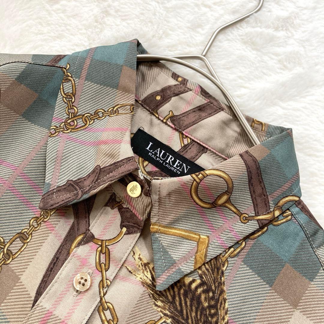 【新品タグ付】LAUREN RALPH LAUREN チェーン柄シャツワンピース