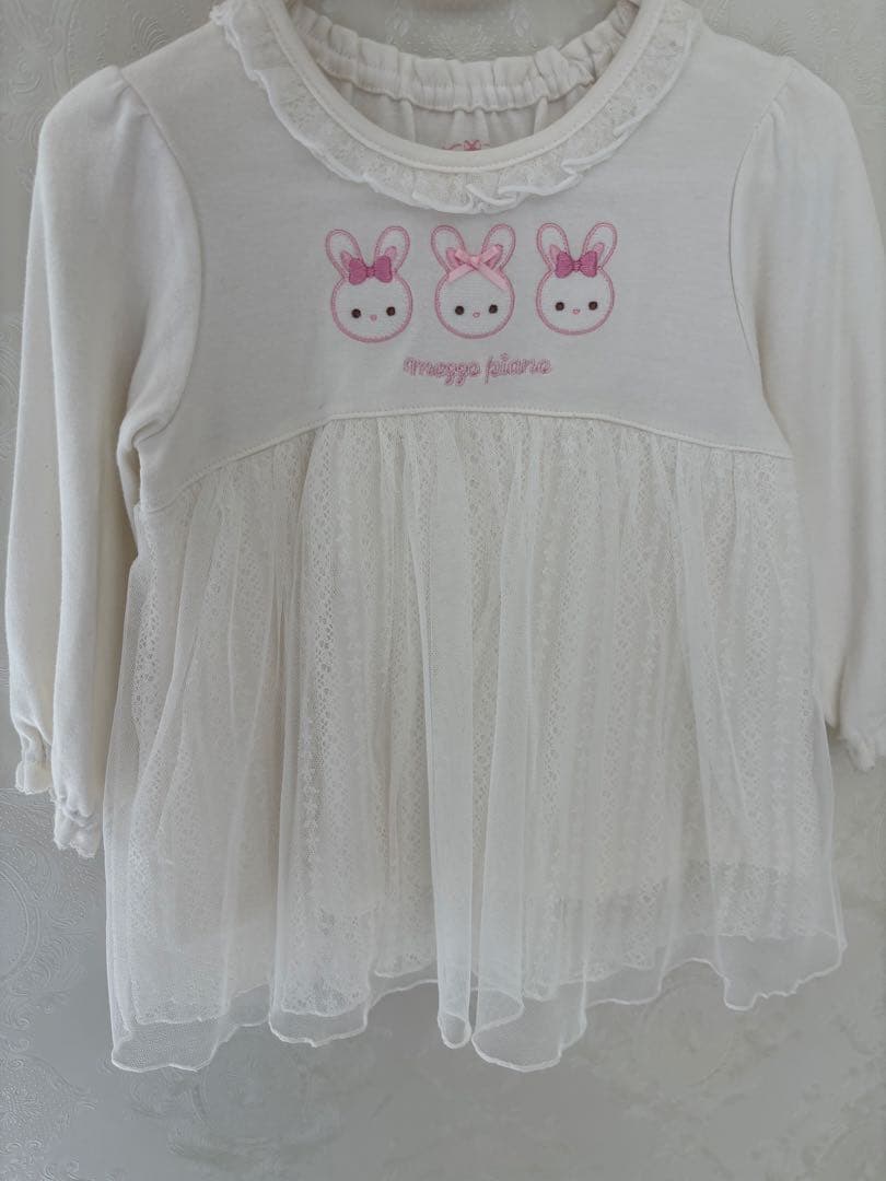 メゾピアノ♡立体うさぎ♡マスコットうさぎ♡長袖カットソー半袖ポロシャツ90100